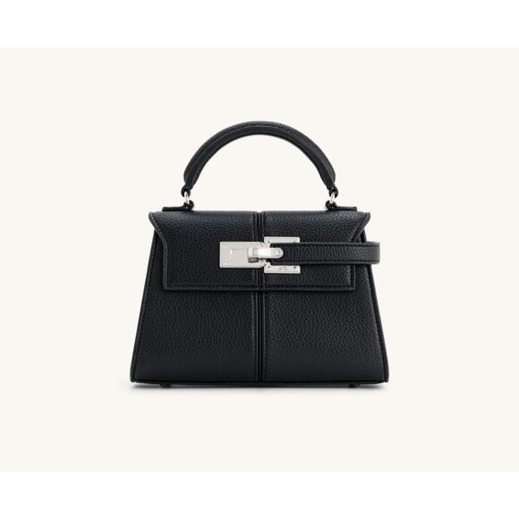 JW Pei Elise Top Handle Bag Black Vegan Leather - Picture 1 of 5